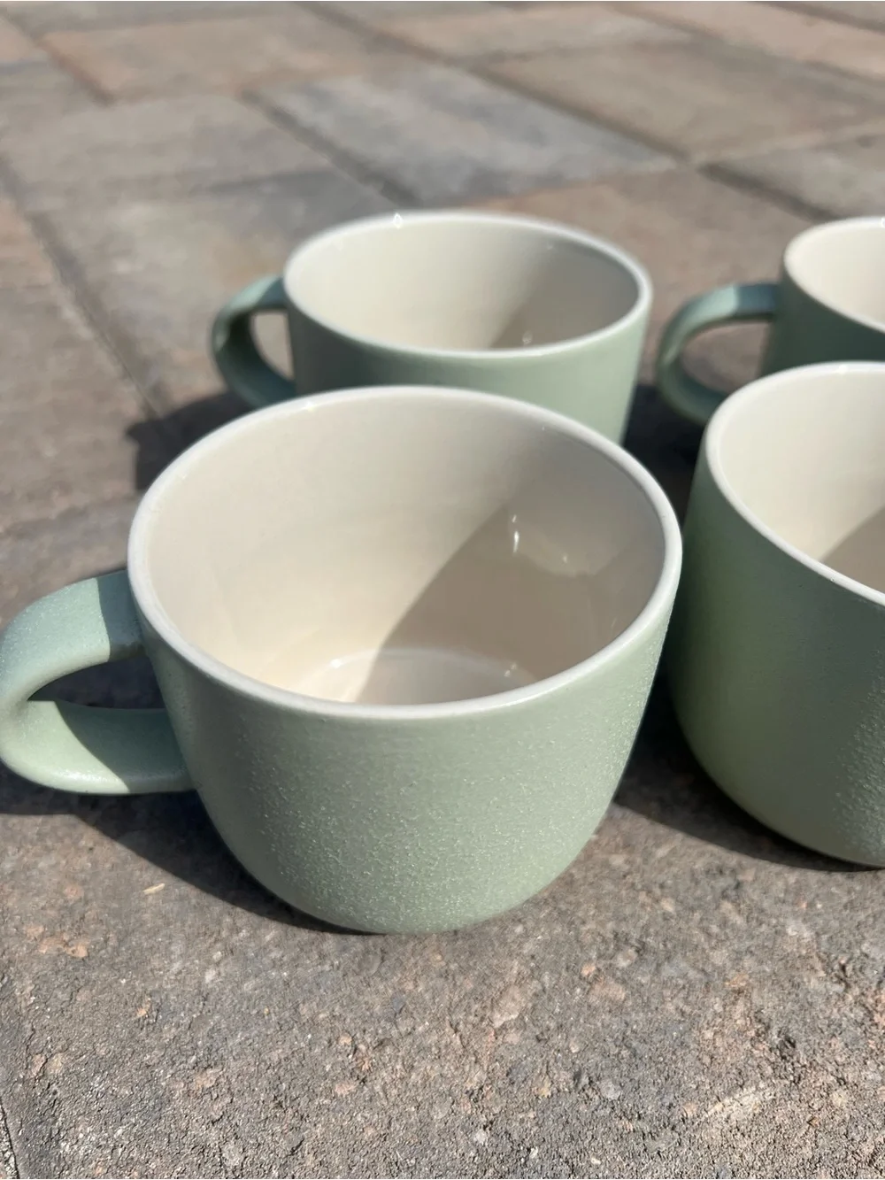 West Elm Kaloh Stoneware Mugs — Sage Green, Set of 4 by Aaron Probyn